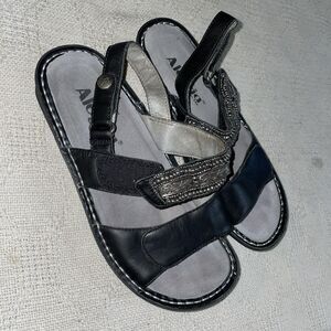 Alegria Women’s Casual Sandals Size 35 U.S. 4 M Black Leather Going Out Party